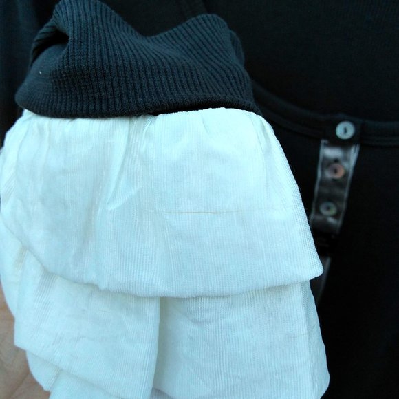 Cop Copine brown ribbed knit L/S top 3 tier ruffle - Picture 10 of 13